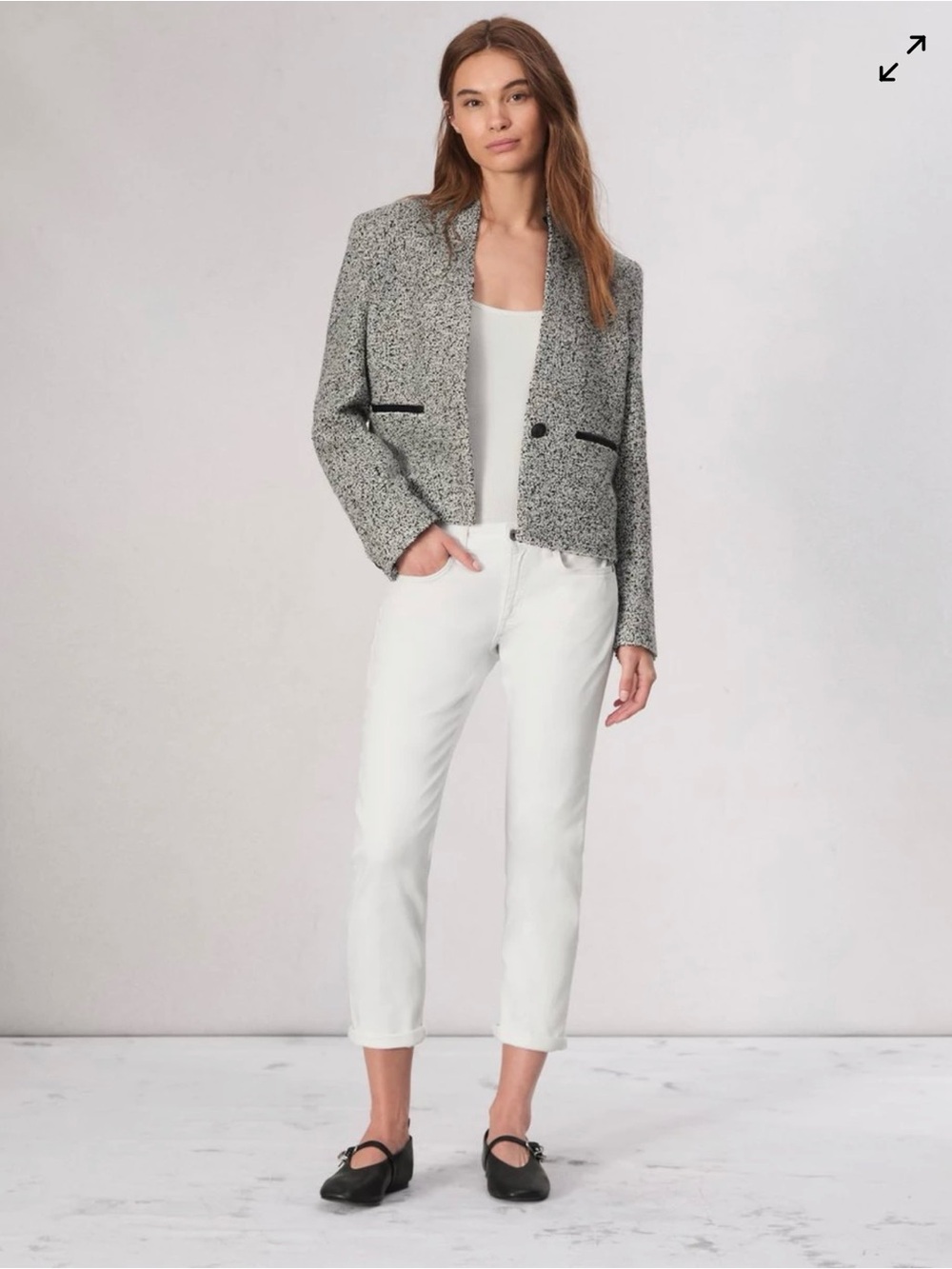 RAG & BONE The Dre Slim Boyfriend vintage white cuffed denim jeans 27